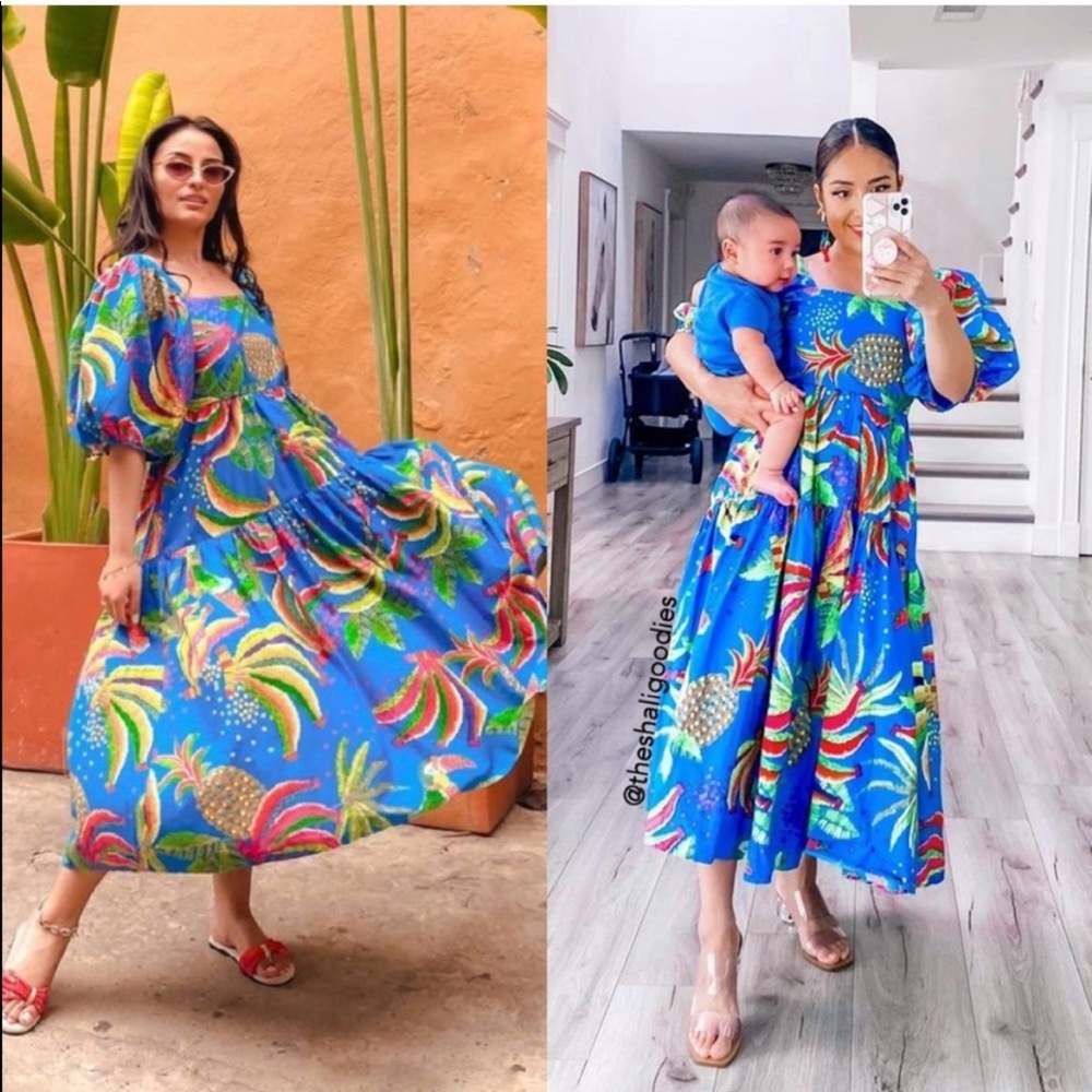 NWT FARM RIO Banana Midi Dress